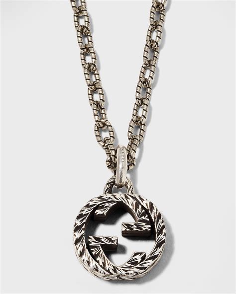 necklace men gucci|gucci silver interlocking necklace.